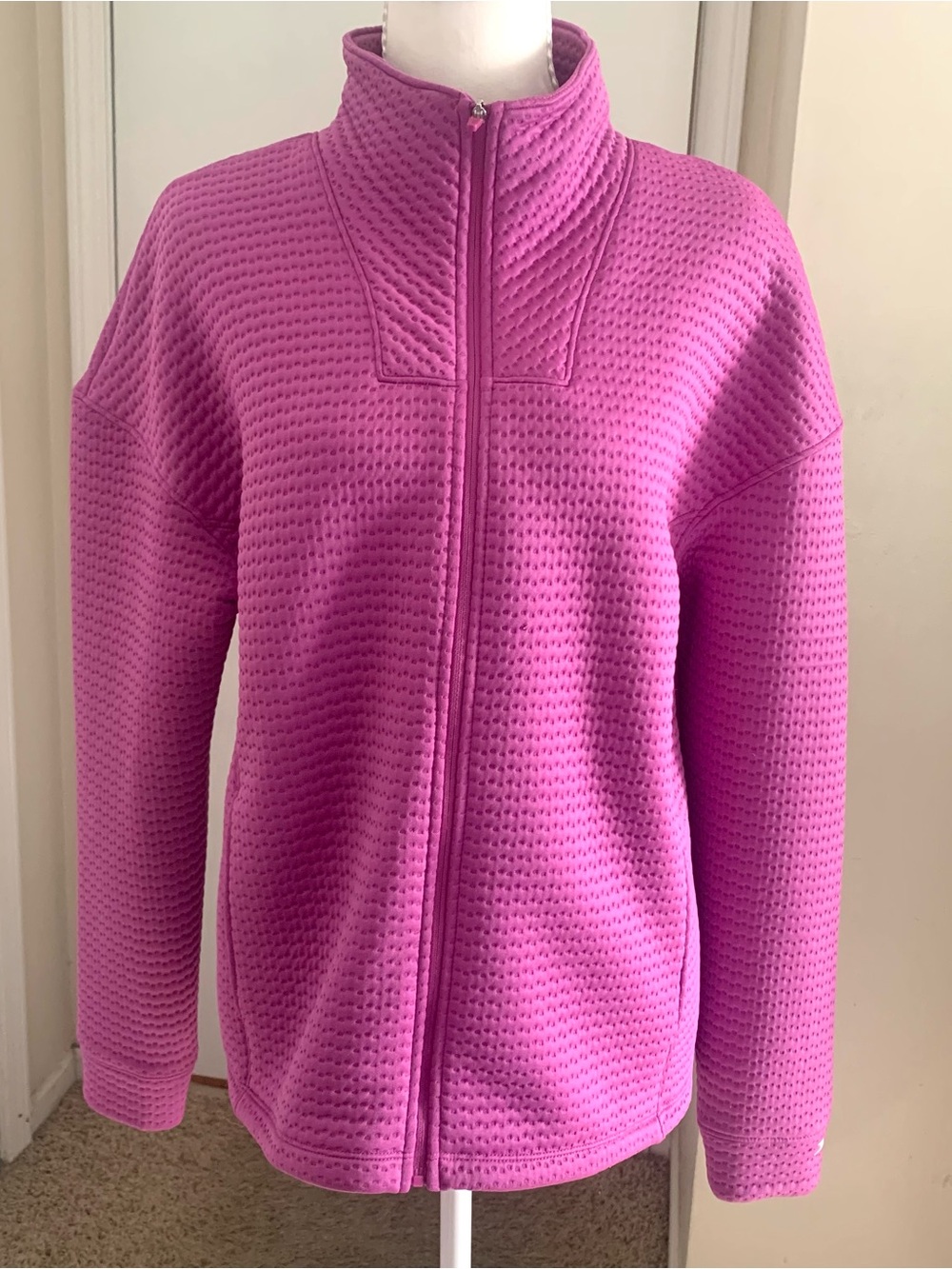 Slazenger Golf Women's Full Zip Quilted Textured Jacket Pink-Purple Sz Large
